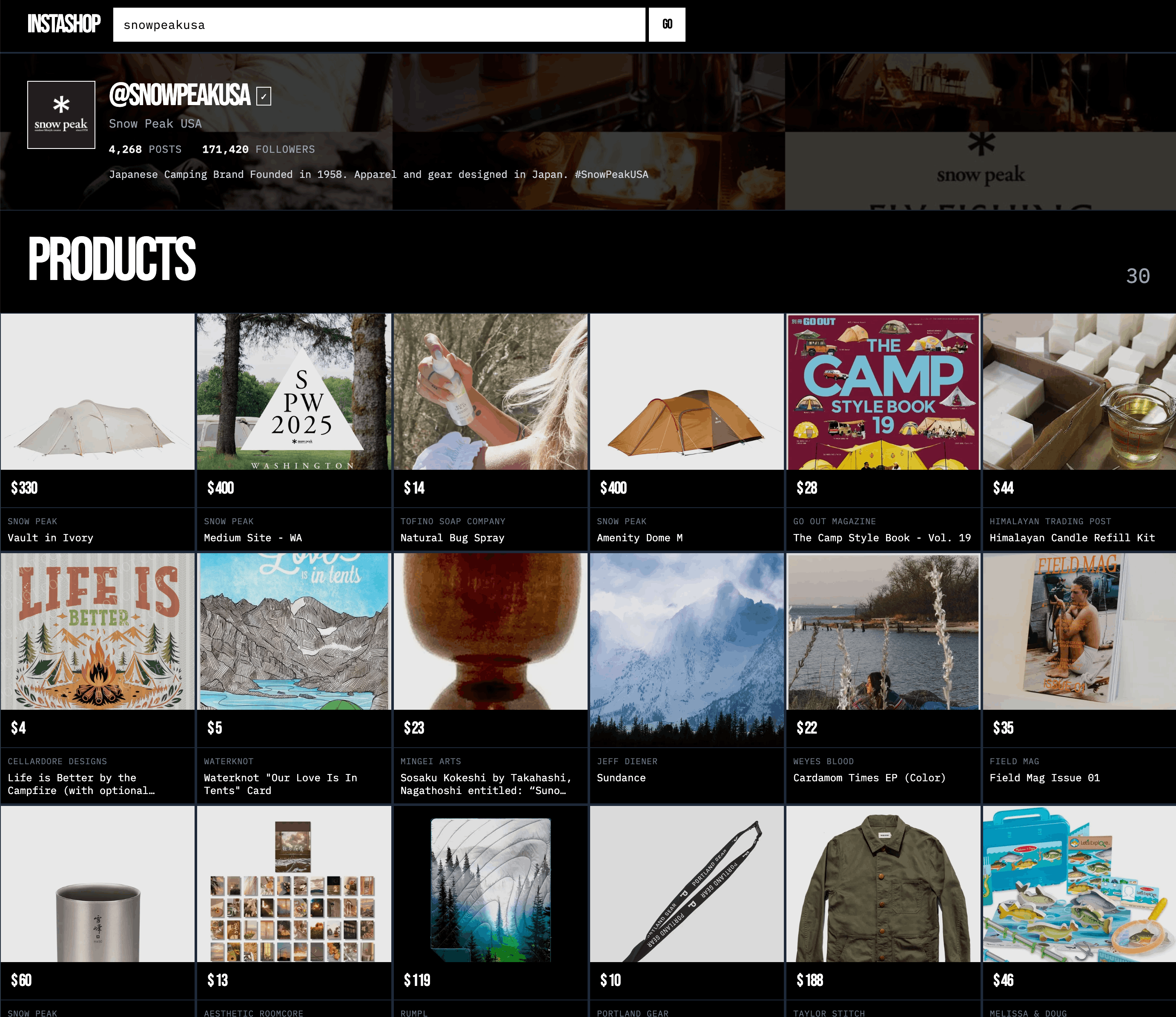 InstaShop preview screenshot